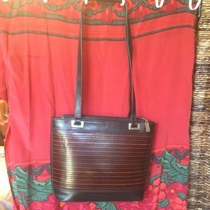 Stuart Weiztman Black and Brown Leather Purse